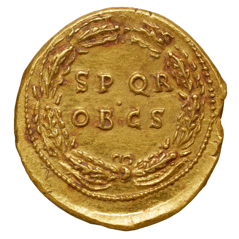 Aureus (denier d'or) romaine. Collection BnF.